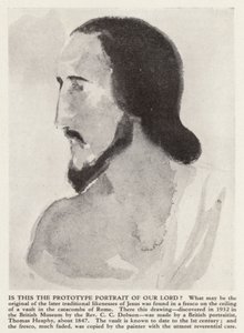 Portret van Jezus Christus uit de catacomben van Rome door Thomas (after) Heaphy