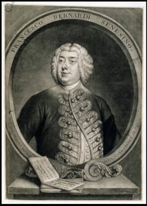 Francesco Bernardi Senesino, gegraveerd door Alexander van Haecken (1701-58) door Thomas (after) Hudson