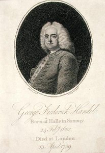 George Frederick Handel (1685-1759) gegraveerd door W. Chapman door Thomas (after) Hudson