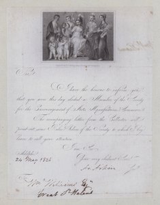 Bevestigingsbrief van verkiezing tot lidmaatschap van de Society for the Encouragement of Arts, Manufacturies and Commerce door Thomas (after) Stothard