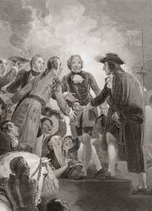 Willem, Prins van Oranje (later Koning Willem III) landt in Brixham (prent)