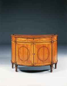 George III Marqueterie Demi-lune Commode, c.1760-79