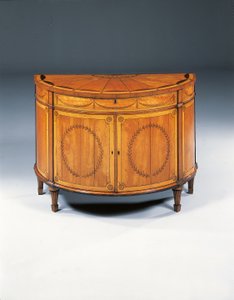 George III marqueterie demi-lune commode, c.1760-79