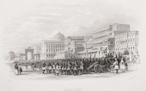 Calcutta, de Esplanade, gegraveerd door E. Radclyffe, uit 