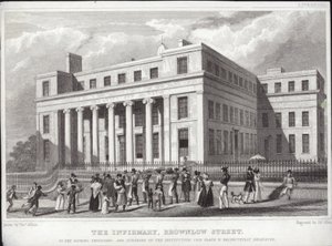 Liverpool Infirmary, Brownlow Street door Thomas Allom