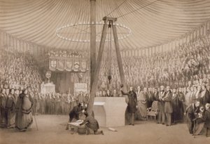 Prins Albert legt de eerste steen van de nieuwe Royal Exchange, Londen, 17 januari 1842
