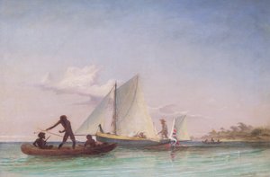 De Lange Boot van de Boodschapper aangevallen door Inboorlingen