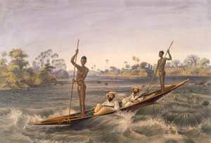 Zanjueelah, de schipper van de stroomversnellingen, pub. 1865 door Thomas Baines