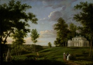 Zicht op het zuidoosten van "Sedgeley Park", de buitenplaats van James Cowles Fisher, Esq. door Thomas Birch