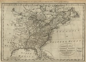 Een correcte kaart van de Verenigde Staten van Noord-Amerika, inclusief de Britse en Spaanse gebieden, zorgvuldig vastgesteld in overeenstemming met het verdrag van 1784. LOC 74692103