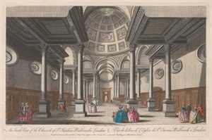 Een Binnenaanzicht van de Kerk van St. Stephen, Walbrooke, Londen