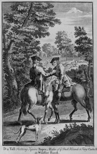 Claude Duval berooft Squire Roper, Meester van de Buckhounds van Koning Charles II, in Windsor Forest