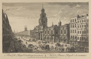 Uitzicht op de Royal Exchange Londen, 1751