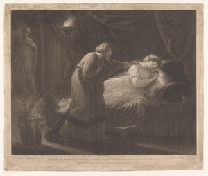 Penelope wordt gewekt door Euryclea door Thomas Burke