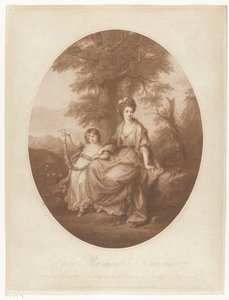 Portret van Lady Rebecca Northwick en haar dochter Anne Rushout door Thomas Burke