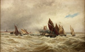 Sleepboten uit Calais door Thomas Bush Hardy