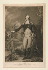 George Washington bij de slag om Trenton (1792) door Thomas Cheesman