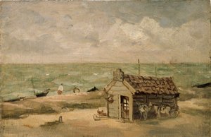 Een vissershut aan zee, begin 19e eeuw door Thomas Churchyard