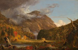 Een Uitzicht op de Bergpas genaamd de Notch van de Witte Bergen (Crawford Notch)