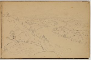 Panorama van de Oxbow aan de Connecticut River gezien vanaf Mount Holyoke, ca. 1832