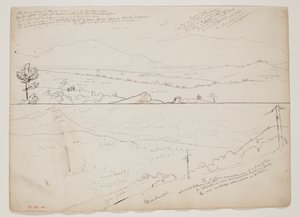 Uitzicht op de Ossipee Mountains; Uitzicht met verre bergen