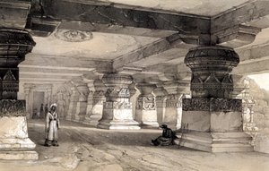 Interieur van Lanka, Ellora, India, 1845 door Thomas Colman Dibdin
