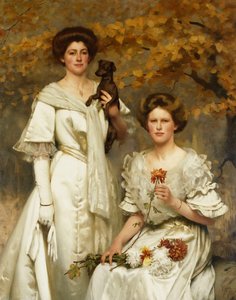 Hilda en Margaret, dochters van professor Sir Edward Poulton, circa 1905
