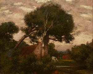 Landschap met vee dat drinkt