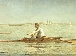 John Biglin in een enkele skiff, 1873