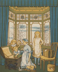 Londen: inpakken (kleur litho) door Thomas Crane