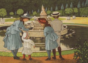 Parijs: een dag in Versailles (kleur litho) door Thomas Crane