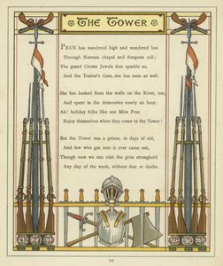 Vers over de Tower of London met afbeeldingen van harnassen en wapens door Thomas Crane