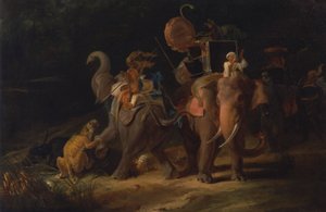 Tijgerjacht in de Oost-Indië [1798, Royal Academy of Arts, Londen, tentoonstellingscatalogus] door Thomas Daniell