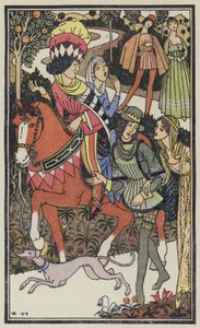 Illustratie voor De Decameron van Boccaccio (kleurenlitho)