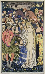 Illustratie voor De Decameron van Boccaccio (kleurenlitho)