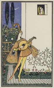 Illustratie voor De Decameron van Boccaccio (kleurenlitho)