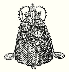 Koningin Elizabeth I (litho) door Thomas Derrick