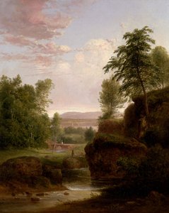 Uitzicht in de richting van de Hudsonrivier door Thomas Doughty