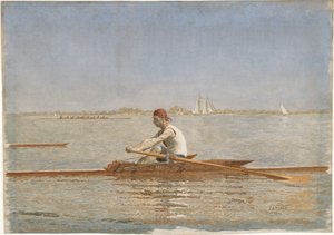 John Biglin in een enkele skiff, 1873
