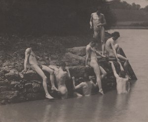 Studie voor "Zwemmen door Thomas Eakins