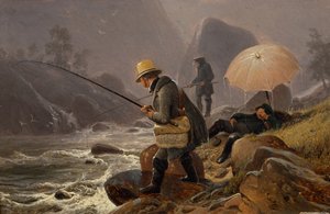 De schilders Fearnley, Achenbach, Breslauer vissen