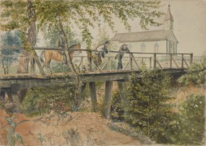 Katholieke Kerk, Houston, Texas, 25 maart 1852 (aquarel op papier)