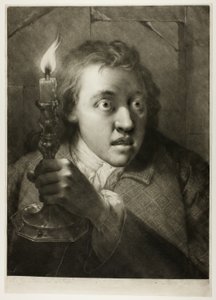 Jonge Man met een Kaars, uit Levensgrote Hoofden door Thomas Frye