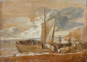 Een veerboot voor vee, 1784-1788 door Thomas Gainsborough