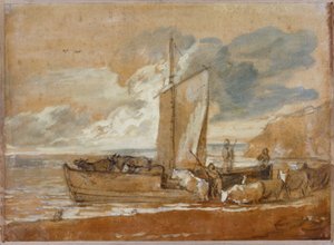 Een veerboot voor vee, 1784-1788 door Thomas Gainsborough