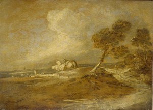 Een landschap met ruiters door Thomas Gainsborough
