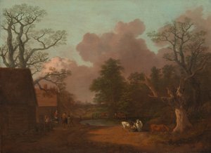 Landschap met melkmeid door Thomas Gainsborough