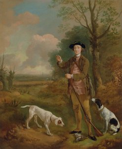 Majoor John Dade (1726-1811) van Tannington, Suffolk, ca. 1755 door Thomas Gainsborough