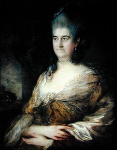 Portret van een dame, vermoedelijk Elizabeth Chudleigh (1720-88) door Thomas Gainsborough