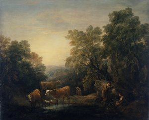 Rotsachtig landschap met Hagar en Ismaël